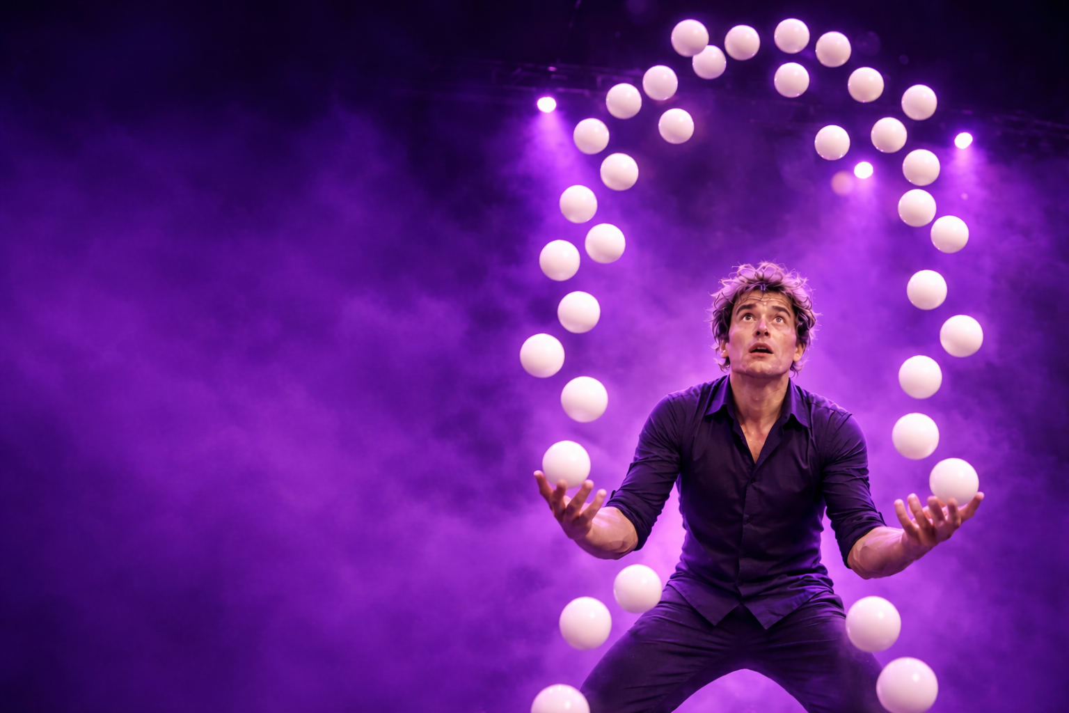 Überforderter Jongleur