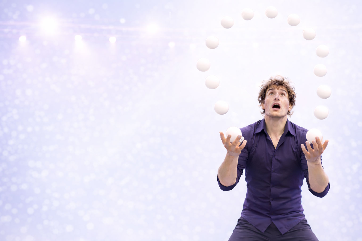 Überforderter Jongleur